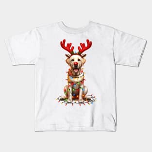 Christmas Red Nose Labrador Retriever Dog Kids T-Shirt